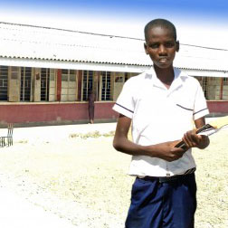 Ammar in front of Nigerian School