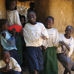 Sudanese children laughing and playing.
