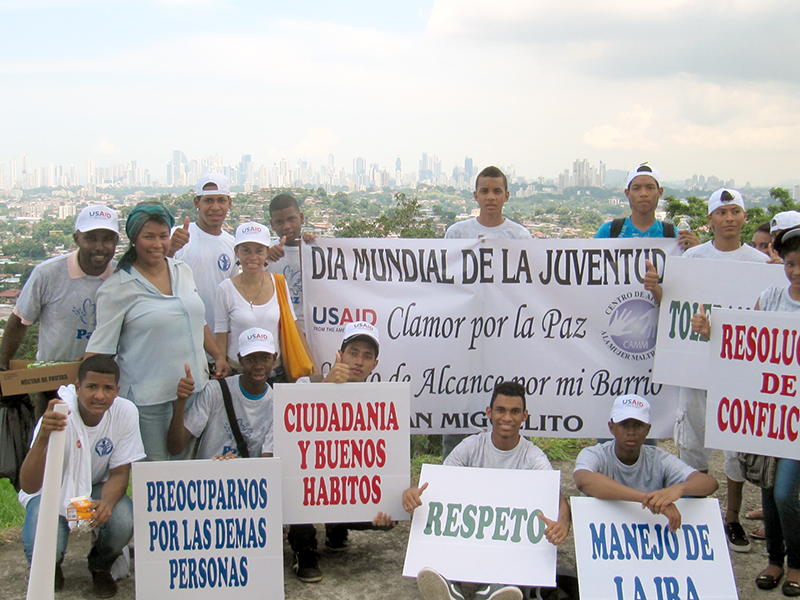 Youth in Panama in Creative’s youth-at-risk project advocate nonviolence in their communities. Photo by Michael McCabe.