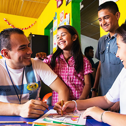 Honduran children smiling.