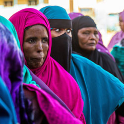 Somali women waiting to vote.