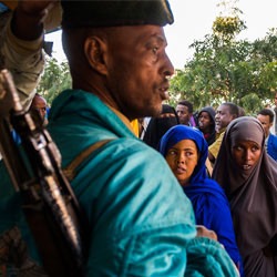 Women in Somaliland preparing to vote.