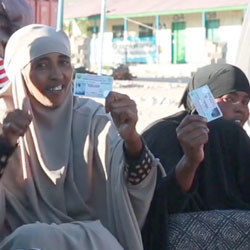 Somali women preparing to vote.